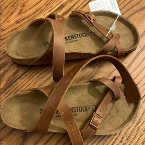 Brand new Birkenstock yara 38 antique brown